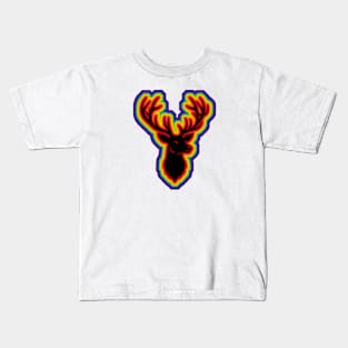 LGBTQ+ rainbow Deer head silhouette Kids T-Shirt